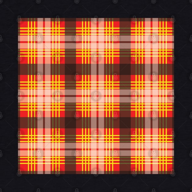 Red, Yellow, Black and White Scottish Tartan Style Design by MacPean